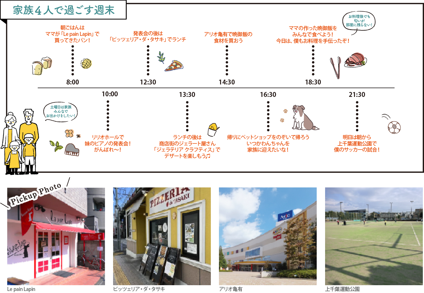 家族4人で過ごす土曜日
